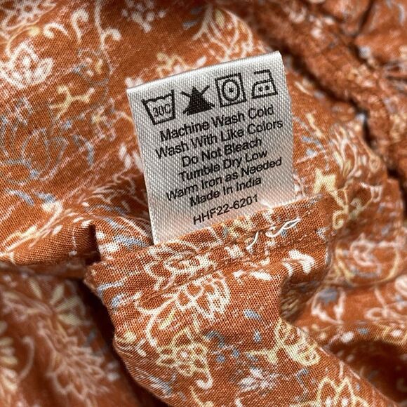 House of Harlow Dress Womens XL Orange Tiered Smocked Peasant Puff Sleeve Mini‎ - Picture 11 of 13